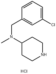 N-(3-CHLOROBENZYL)-N-METHYLPIPERIDIN-4-AMINE HYDROCHLORIDE 结构式