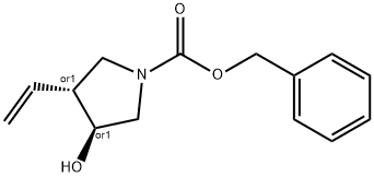 TRANS-BENZYL 3-HYDROXY-4-VINYLPYRROLIDINE-1-CARBOXYLATE 化学構造式