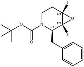 tert-butyl(1R,2R,6S)-2-benzyl-7-oxa-3-azabicyclo[4.1.0]heptane-3-carboxylate 结构式
