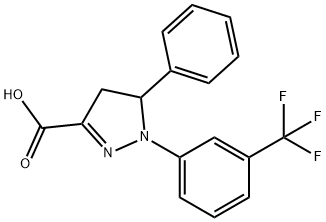 5-phenyl-1-[3-(trifluoromethyl)phenyl]-4,5-dihydro-1H-pyrazole-3-carboxylic acid Structure