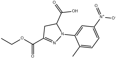 3-(ethoxycarbonyl)-1-(2-methyl-5-nitrophenyl)-4,5-dihydro-1H-pyrazole-5-carboxylic acid Struktur