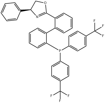 (S)-2-(2'-(bis(4-(trifluoromethyl)phenyl)phosphino)biphenyl-2-yl)-4-phenyl-4,5-dihydrooxazole Struktur