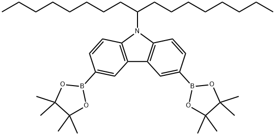 9H-Carbazole, 9-(1-octylnonyl)-3,6-bis(4,4,5,5-tetramethyl-1,3,2-dioxaborolan-2-yl)- Struktur