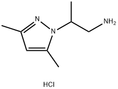 2-(3,5-二甲基-1H-吡唑-1-基)丙烷-1-胺盐酸盐, 1269181-06-7, 结构式