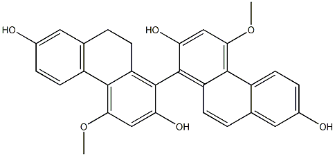 [1,1'-Biphenanthrene]-2,2',7,7'-tetrol,9,10-dihydro-4,4'-dimethoxy-, (-)- (9CI),127211-03-4,结构式