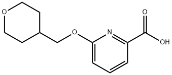 6-(オキサン-4-イルメトキシ)ピリジン-2-カルボン酸 化学構造式
