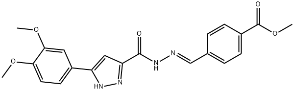 methyl (E)-4-((2-(3-(3,4-dimethoxyphenyl)-1H-pyrazole-5-carbonyl)hydrazono)methyl)benzoate|