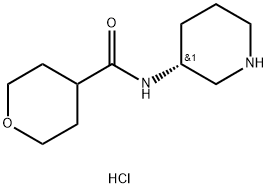 (R)-N-(Piperidin-3-yl)-tetrahydro-2H-pyran-4-carboxamide hydrochloride Structure