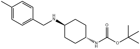 TERT-ブチル (1R*,4R*)-4-(4-メチルベンジルアミノ)シクロヘキシルカルバメート 化学構造式