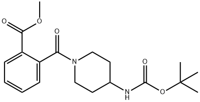 Methyl 2-[4-(tert-butoxycarbonylamino)piperidine-1-carbonyl]benzoate Structure