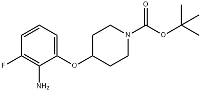 TERT-ブチル 4-(2-アミノ-3-フルオロフェノキシ)ピペリジン-1-カルボキシレート 化学構造式