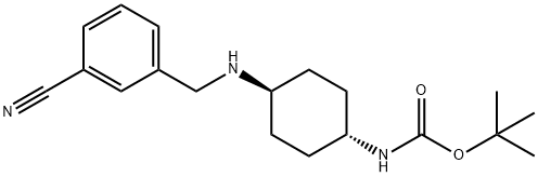 TERT-ブチル (1R*,4R*)-4-(3-シアノベンジルアミノ)シクロヘキシルカルバメート 化学構造式
