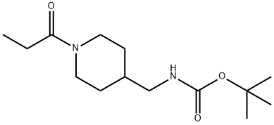 TERT-ブチル [(1-プロピオニルピペリジン-4-イル)メチル]カルバメート 化学構造式