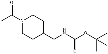 TERT-ブチル [(1-アセチルピペリジン-4-イル)メチル]カルバメート 化学構造式