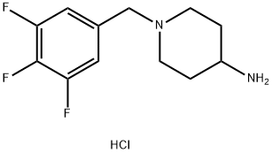 1-(3,4,5-トリフルオロベンジル)ピペリジン-4-アミン二塩酸塩 化学構造式