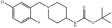 TERT-ブチル 1-(5-クロロ-2-フルオロベンジル)ピペリジン-4-イルカルバメート 化学構造式