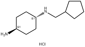 (1R*,4R*)-N1-(シクロペンチルメチル)シクロヘキサン-1,4-ジアミン二塩酸塩  化学構造式
