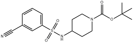 TERT-ブチル 4-(3-シアノ-ベンゼンスルホニルアミノ)-ピペリジン-1-カルボキシレート  化学構造式