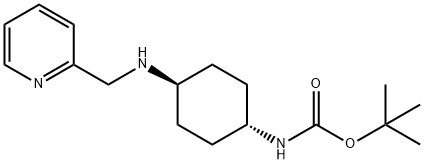 TERT-ブチル (1R*,4R*)-4-[(ピリジン-2-イルメチル)アミノ]シクロヘキシルカルバメート 化学構造式