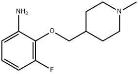 3-フルオロ-2-[(1-メチルピペリジン-4-イル)メトキシ]アニリン 化学構造式