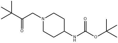 tert-Butyl 1-(3,3-dimethyl-2-oxobutyl)piperidin-4-ylcarbamate Structure