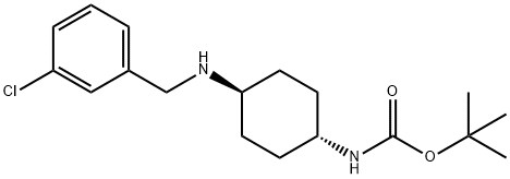 tert-Butyl (1R*,4R*)-4-(3-chlorobenzylamino)cyclohexylcarbamate Structure