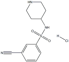 3-Cyano-N-piperidin-4-yl-benzenesulfonamide hydrochloride Structure