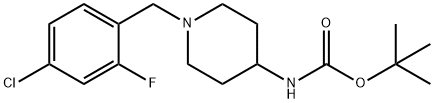 tert-Butyl 1-(4-chloro-2-fluorobenzyl)piperidin-4-ylcarbamate Structure