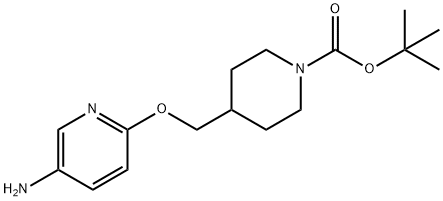TERT-ブチル 4-[(5-アミノピリジン-2-イルオキシ)メチル]ピペリジン-1-カルボキシレート 化学構造式