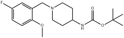 tert-Butyl 1-(5-fluoro-2-methoxybenzyl)piperidin-4-ylcarbamate Struktur