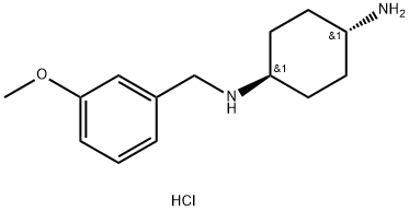 (1R*,4R*)-N1-(3-メトキシベンジル)シクロヘキサン-1,4-ジアミン二塩酸塩 化学構造式