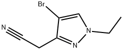 2-(4-溴-1-乙基-1H-吡唑-3-基)乙腈,1310379-47-5,结构式