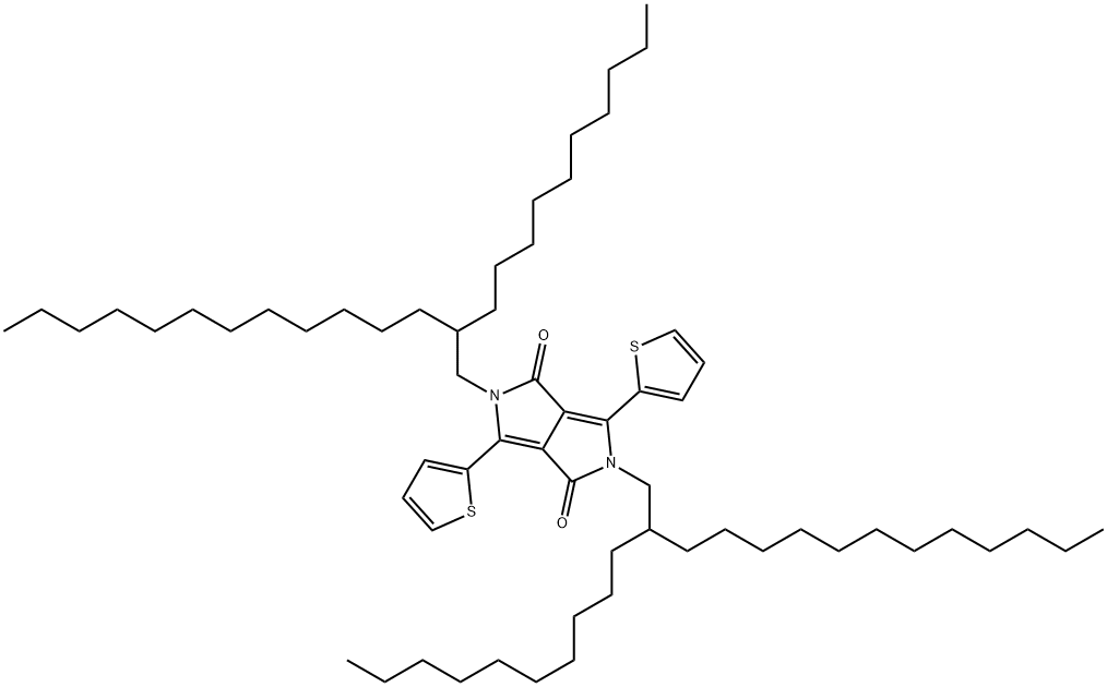 2,5-Bis(2-decyltetradecyl)-3,6-di(thiophen-2-yl)pyrrolo[3,4-c]pyrrole-1,4(2H,5H)-dione Structure