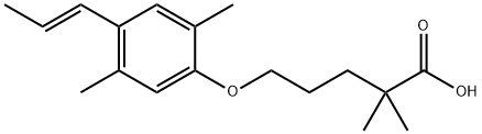 5-{2,5-dimethyl-4-[(1E)-prop-1-en-1-yl]phenoxy}-2,2-dimethylpentanoic acid Structure