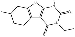 3-乙基-2,3,5,6,7,8-六氢-7-甲基-2-硫代[1]苯并噻吩并[2,3-D]嘧啶-4(1H)-酮, 132605-26-6, 结构式