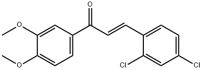 (2E)-3-(2,4-dichlorophenyl)-1-(3,4-dimethoxyphenyl)prop-2-en-1-one Struktur