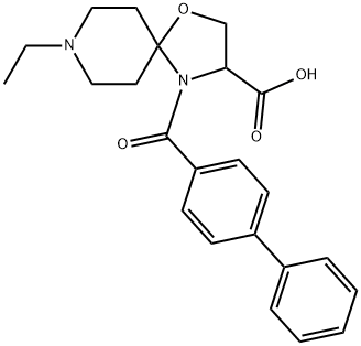 4-{[1,1-biphenyl]-4-carbonyl}-8-ethyl-1-oxa-4,8-diazaspiro[4.5]decane-3-carboxylic acid Structure