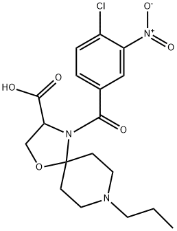 4-(4-chloro-3-nitrobenzoyl)-8-propyl-1-oxa-4,8-diazaspiro[4.5]decane-3-carboxylic acid, 1326812-66-1, 结构式