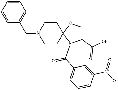 8-benzyl-4-(3-nitrobenzoyl)-1-oxa-4,8-diazaspiro[4.5]decane-3-carboxylic acid, 1326813-50-6, 结构式