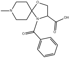 4-benzoyl-8-methyl-1-oxa-4,8-diazaspiro[4.5]decane-3-carboxylic acid, 1326814-82-7, 结构式
