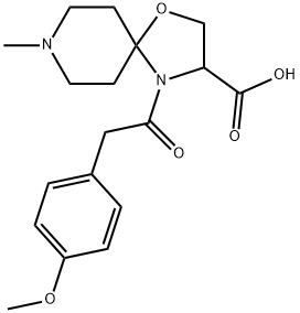 4-[2-(4-methoxyphenyl)acetyl]-8-methyl-1-oxa-4,8-diazaspiro[4.5]decane-3-carboxylic acid Struktur