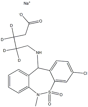 sodium:5-[(3-chloro-6-methyl-5,5-dioxo-11H-benzo[c][2,1]benzothiazepin-11-yl)amino]-3,3,4,4-tetradeuteriopentanoate 结构式