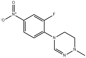 4-(2-fluoro-4-nitrophenyl)-1-methyl-1,4,5,6-tetrahydro-1,2,4-triazine 化学構造式