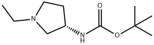 (S)-TERT-ブチル 1-エチルピロリジン-3-イルカルバメート 化学構造式