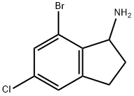 7-BROMO-5-CHLORO-2,3-DIHYDRO-1H-INDEN-1-AMINE 化学構造式