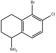 5-BROMO-6-CHLORO-1,2,3,4-TETRAHYDRONAPHTHALEN-1-AMINE Struktur