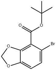 5-Bromo-benzo[1,3]dioxole-4-carboxylic acid tert-butyl ester Struktur