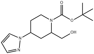 Tert-Butyl 2-(Hydroxymethyl)-4-(1H-Pyrazol-1-Yl)Piperidine-1-Carboxylate Struktur