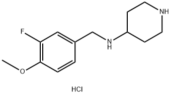 N-(3-Fluoro-4-methoxybenzyl)piperidin-4-amine dihydrochloride Structure