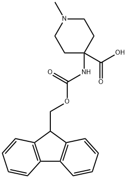 4-(Fmoc-amino)-1-methyl-4-piperidinecarboxylic acid 化学構造式
